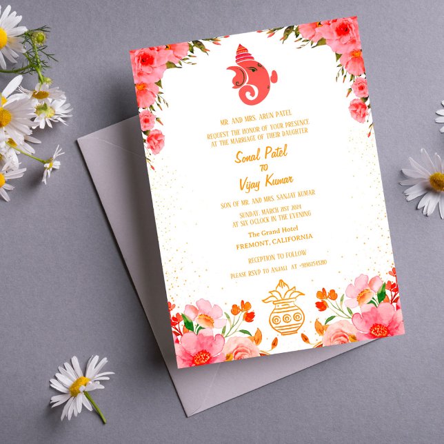 Indian Hindu Wedding Ganesha Invitation (Creator Uploaded)