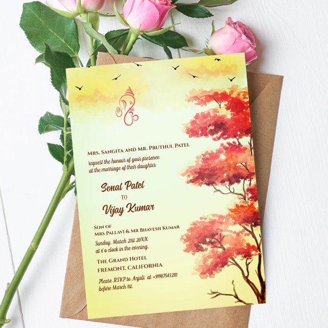 Indian Hindu Wedding Ganesha Invitation (Creator Uploaded)