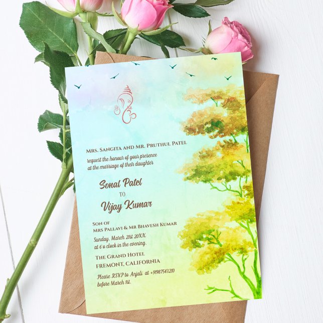 Indian Hindu Wedding Ganesha Invitation (Creator Uploaded)