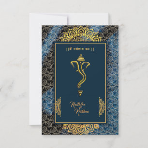 Indian hindu wedding Ganesha invitation