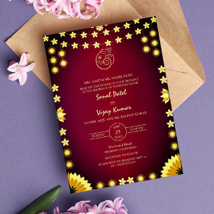 Indian Hindu Wedding Ganesha Logo Invitation