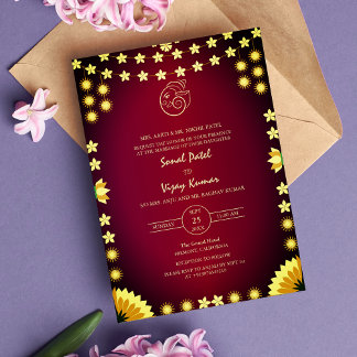 Indian Hindu Wedding Ganesha Logo Invitation