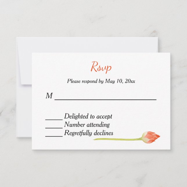 Indian Hindu Wedding Invitation RSVP (Front)