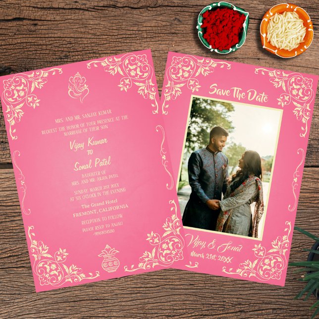 Indian Hindu Wedding Invitation with Custom Image (Creator Uploaded)