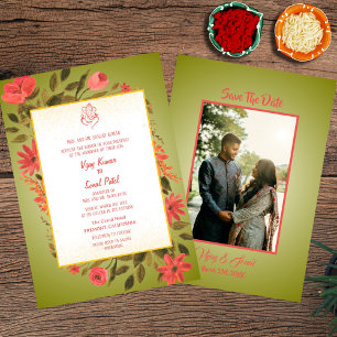 Indian Hindu Wedding Invitation with Custom Image