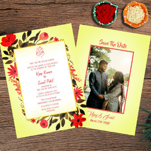 Indian Hindu Wedding Invitation with Custom Image