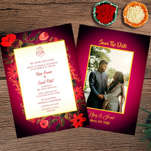 Indian Hindu Wedding Invitation with Custom Image (Creator Uploaded)