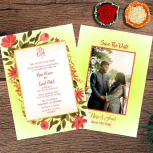 Indian Hindu Wedding Invitation with Custom Image