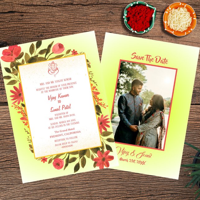 Indian Hindu Wedding Invitation with Custom Image (Creator Uploaded)