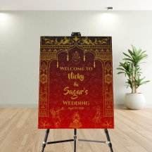 Indian Hindu Wedding Welcome Sign Foam Board