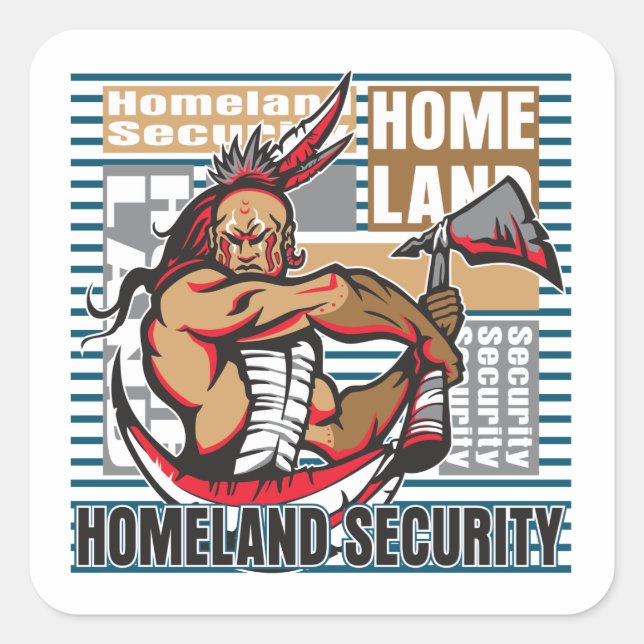 Indian Homeland Security Square Sticker (Front)