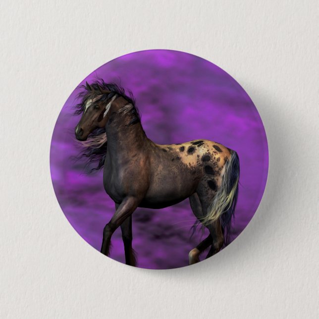 Indian Horse 6 Cm Round Badge (Front)