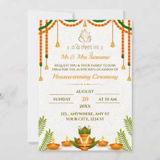 Indian Housewarming Invitation Card