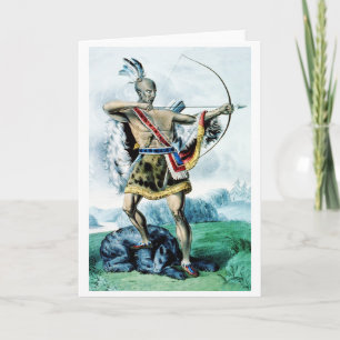 Indian hunter holiday card