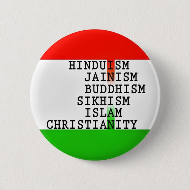 Indian Identity Religions 6 Cm Round Badge (Front)