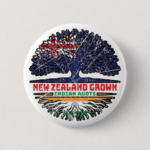 Indian India New Zealander New Zealand Tree Roots 6 Cm Round Badge