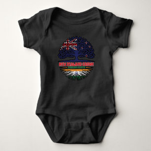 Indian India New Zealander New Zealand Tree Roots Baby Bodysuit