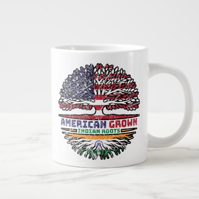 Indian India US American USA United States Tree Large Coffee Mug (Right)