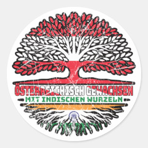 Indian Indisch Österreichisch Österreich Baum Classic Round Sticker