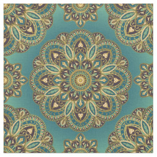 Indian Inspired Abstract Mandala Fabric - green