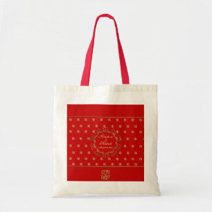 Indian Inspired Design Custom Tote in Red & Gold Bag