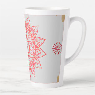 Indian-inspired design with mandalas latte mug