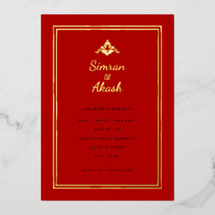 Indian-inspired red minimalistic ornament wedding