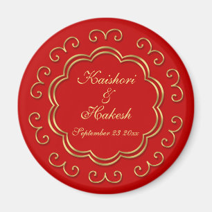 Indian Inspired Save the Date / Wedding Favour Magnet