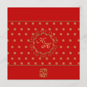 Indian Inspired Wedding Invitation in Red & Gold