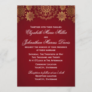 Indian Invitation, choose your colour! Invitation