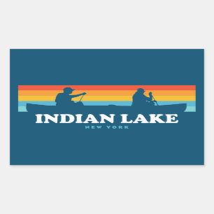Indian Lake New York Canoe Rectangular Sticker