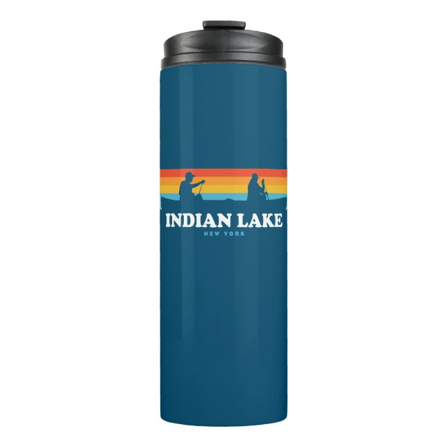 Indian Lake New York Canoe Thermal Tumbler (Front)