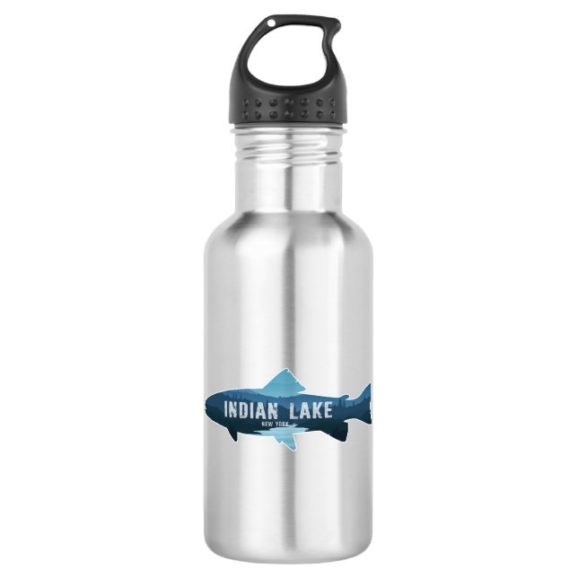 Indian Lake New York Fish 532 Ml Water Bottle (Front)