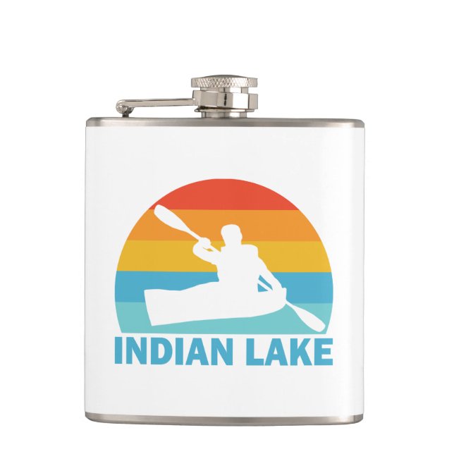 Indian Lake New York Kayak Hip Flask (Front)