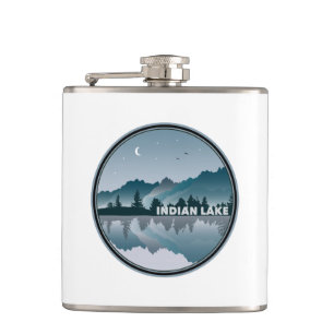 Indian Lake New York Reflection Hip Flask