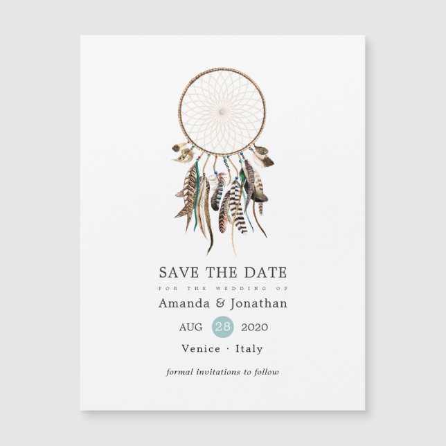 Indian legend Tribal Boho Wedding Save the Date (Front)