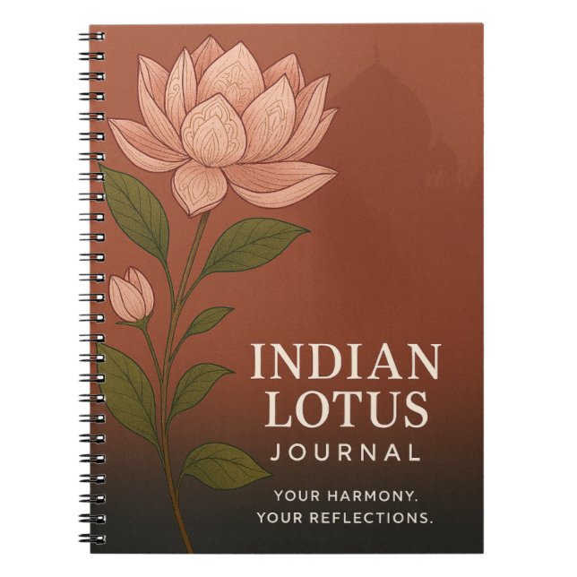 Indian Lotus Journal: Nature-Inspired Notebook for (Front)