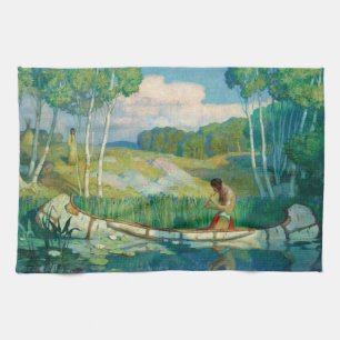 Indian Love Call by Newell Convers Wyeth Tea Towel