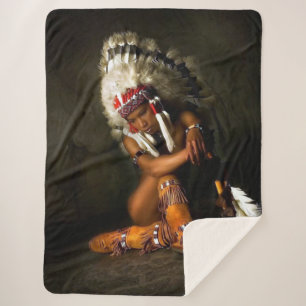 Indian Maiden Sherpa Blanket
