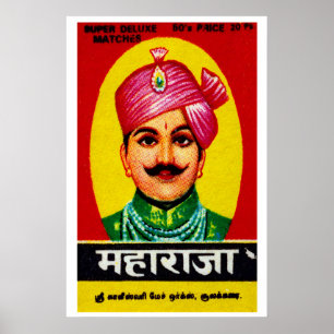 Indian Man in Pink Turban - Matchbox Print