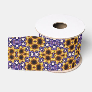 Indian Mandala Geometric Art Deco Seamless Pattern Grosgrain Ribbon