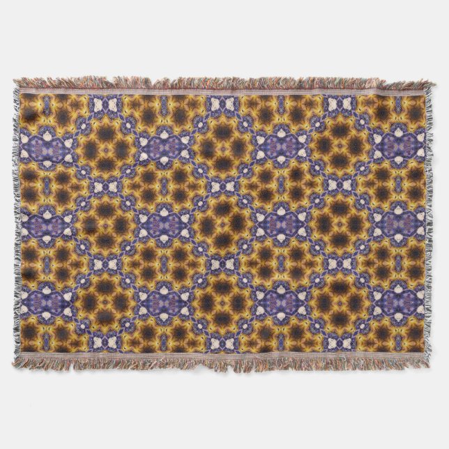Indian Mandala Geometric Art Deco Seamless Pattern Throw Blanket (Front)