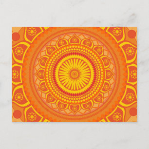 Indian mandala Orange Postcard