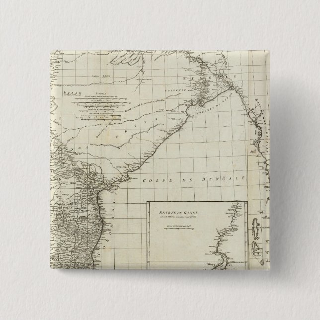 Indian Map 15 Cm Square Badge (Front)