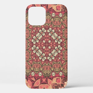 Indian medallion, boho ethnic ornament iPhone 12 case