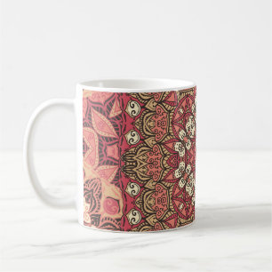 Indian medallion, boho ethnic ornament coffee mug