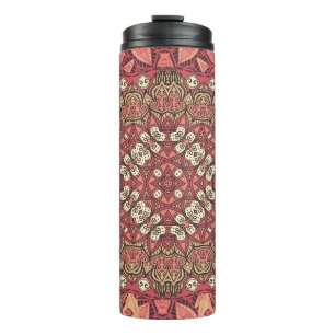 Indian medallion, boho ethnic ornament thermal tumbler