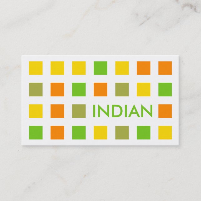 INDIAN (mod squares) Business Card (Front)