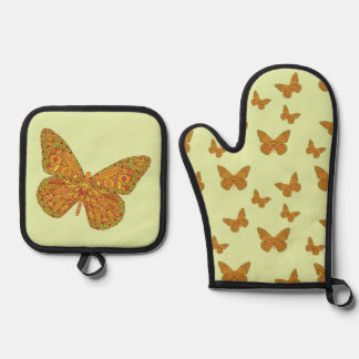 Indian Monarch Oven Mitt & Pot Holder Set