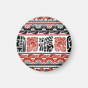 Indian motifs, black red, seamless pattern. magnet